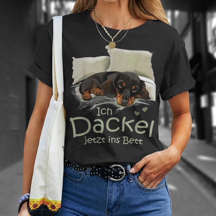 Dog Dachshund Official Sleep I Dachshund Now Ins Bed T-Shirt Geschenke für Sie