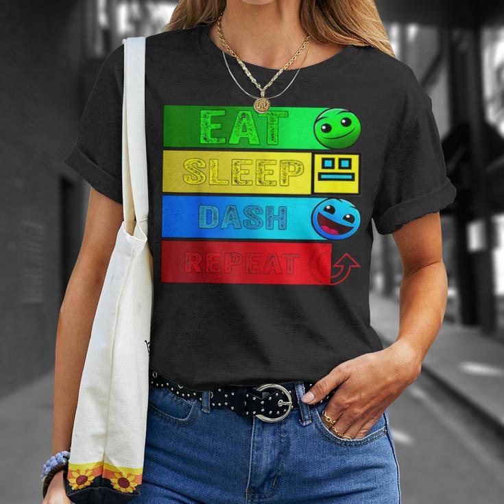 Eat Sleep Dash Repeatideo Game Geometryideo Gamer T-Shirt Geschenke für Sie