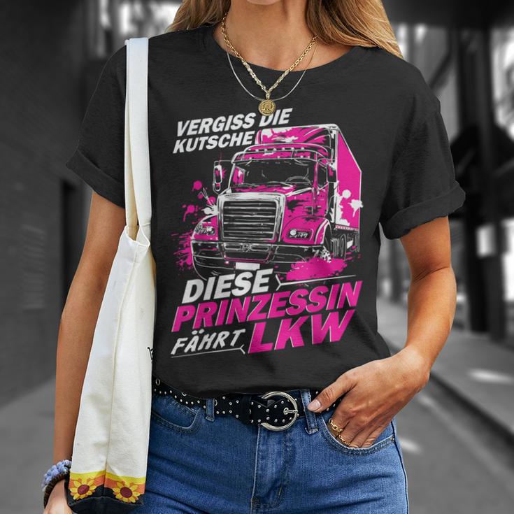 Echte Frauen Fahren Einen Großen Dienstwagen Lkw Fahrerin T-Shirt Geschenke für Sie