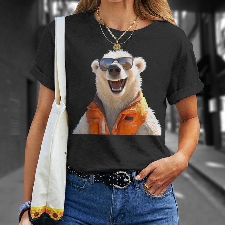 Eisbär Mit Sonnenbrille Tierliebhaber Bären Süßes Eisbären T-Shirt Geschenke für Sie