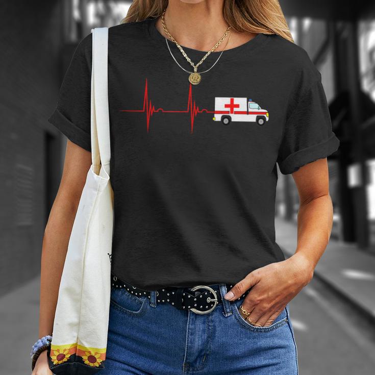 Emergency Car Heartbeat Ekg Pulse Ambulance Driver Rescuer T-Shirt Geschenke für Sie