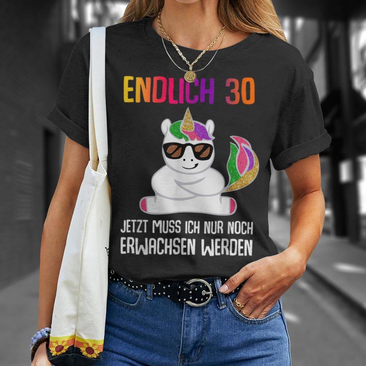 Endlich 30 Jetzt Muss Ich Nur Noch Erwachsen Women's Unicorn T-Shirt Geschenke für Sie