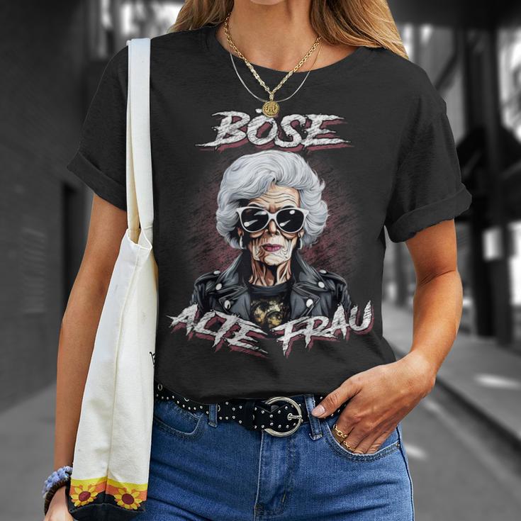 Evil Old Woman Women's Motorcycle Sarcasm T-Shirt Geschenke für Sie