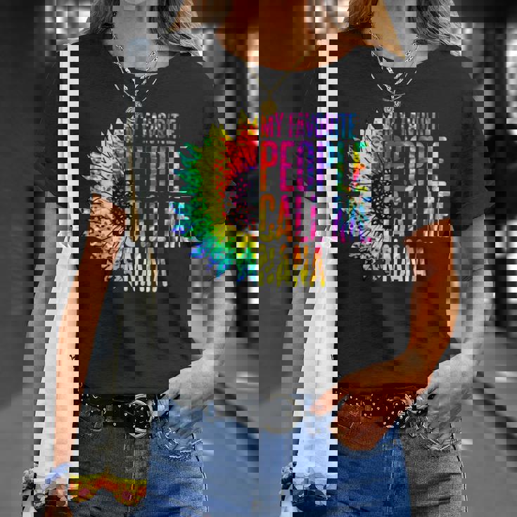 My Favorite People Call Me Nana Grandma Sunflower Tie Dye T-Shirt Gifts for Her