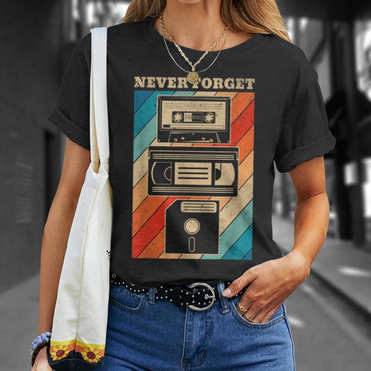 Never Forget Diskettehs Band 90S 80S Cassette T-Shirt Geschenke für Sie