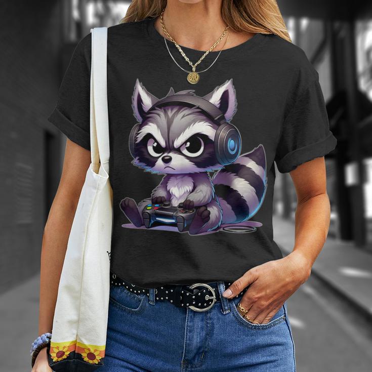 Angry Raccoon Gamerideo Games Lover T-Shirt Geschenke für Sie