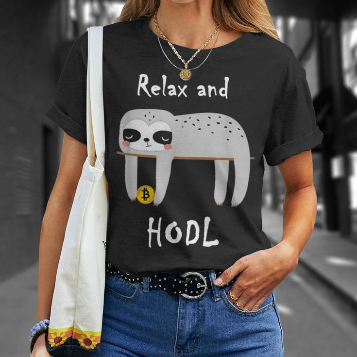 Bitcoin Krypto Sloth Hodl T-Shirt Geschenke für Sie