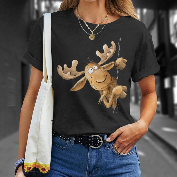 With Cartoon I Elk Wild Animal Motif T-Shirt Geschenke für Sie