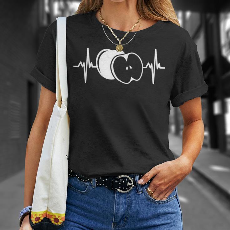 Heartbeat Ekg Apple Fruit Apple T-Shirt Geschenke für Sie