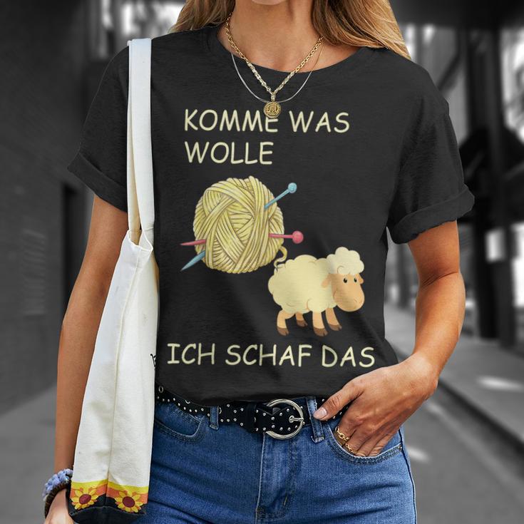 Knitting Saying Comme Was Wolle Ich Sheep Das T-Shirt Geschenke für Sie