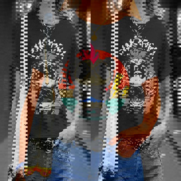 Punk Panda Música Punk Rock Rocker Punker Camiseta unisex Regalos para ella