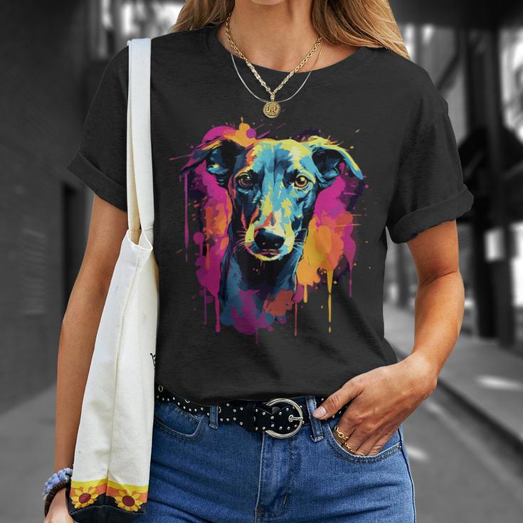 Galgo Espanol Colourful Greyhound T-Shirt Geschenke für Sie