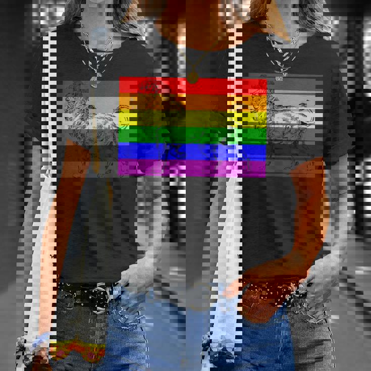 Gay Lion Pride Flag Rainbow Queer Lion T-Shirt Gifts for Her