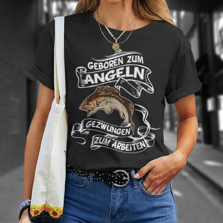 Geboren Zum Angeln Gezwungen Zum Arbeiten Angler T-Shirt Geschenke für Sie