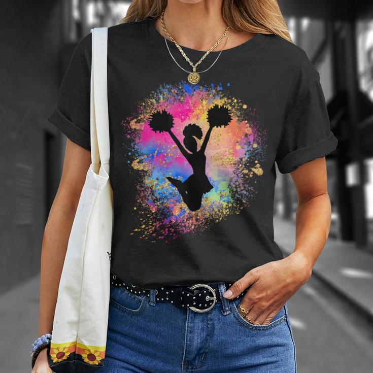 Girls' Rainbow Cheerleader Silhouette Female Cheerleader T-Shirt Geschenke für Sie