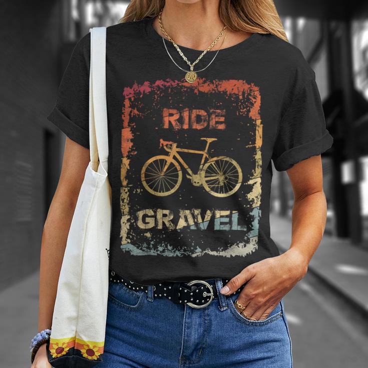 Gravel Bike Rennrad Ride Gravel Cyclocrossintage Retro T-Shirt Geschenke für Sie