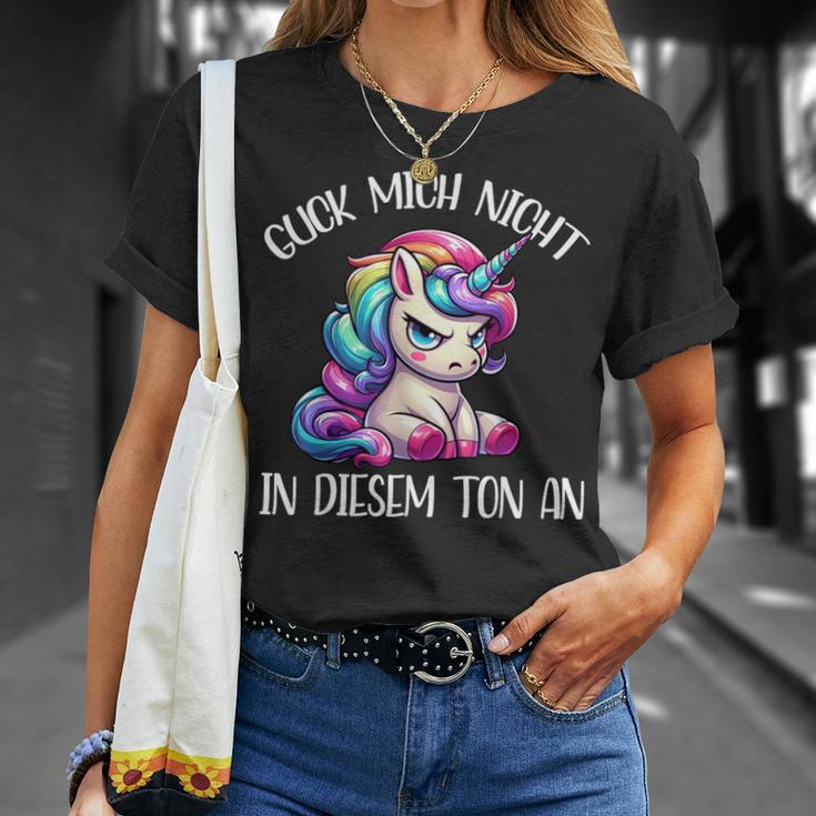 Guck Mich Nicht In Diesem Ton An Einhorn T-Shirt Geschenke für Sie