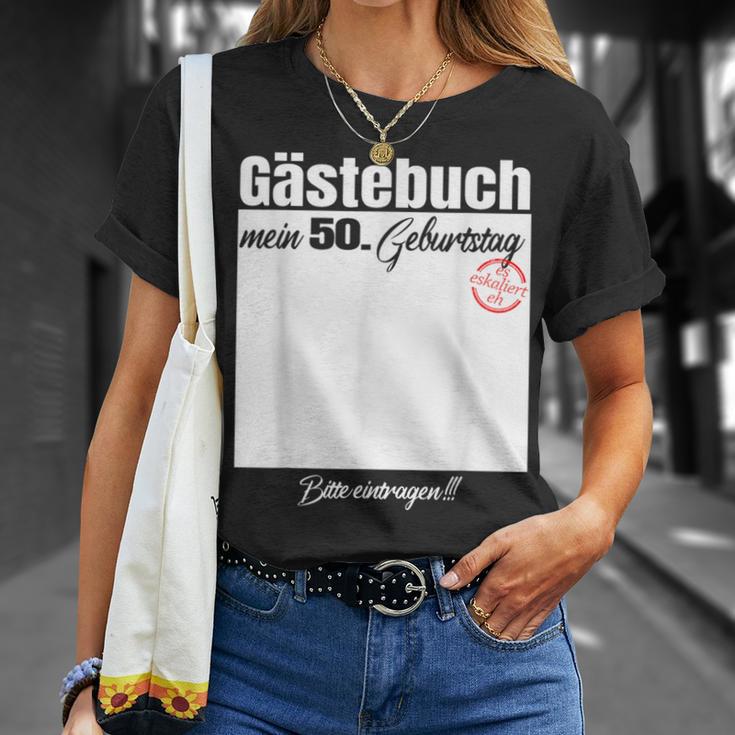 Guest Book 50Th Birthday Please Enter T-Shirt Geschenke für Sie