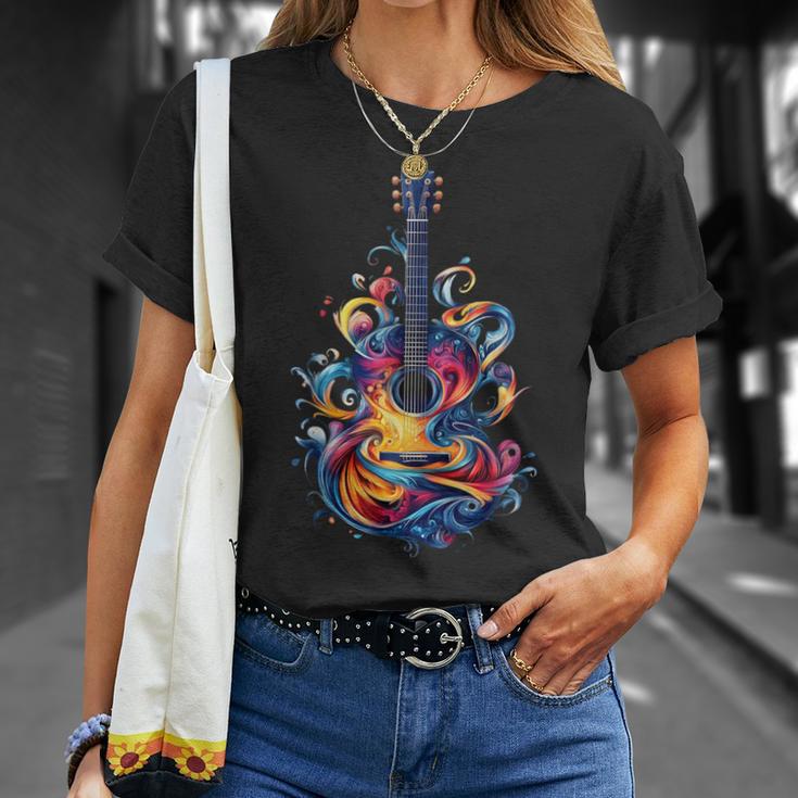 Guitar Player Watercolour Splash Guitar T-Shirt Geschenke für Sie