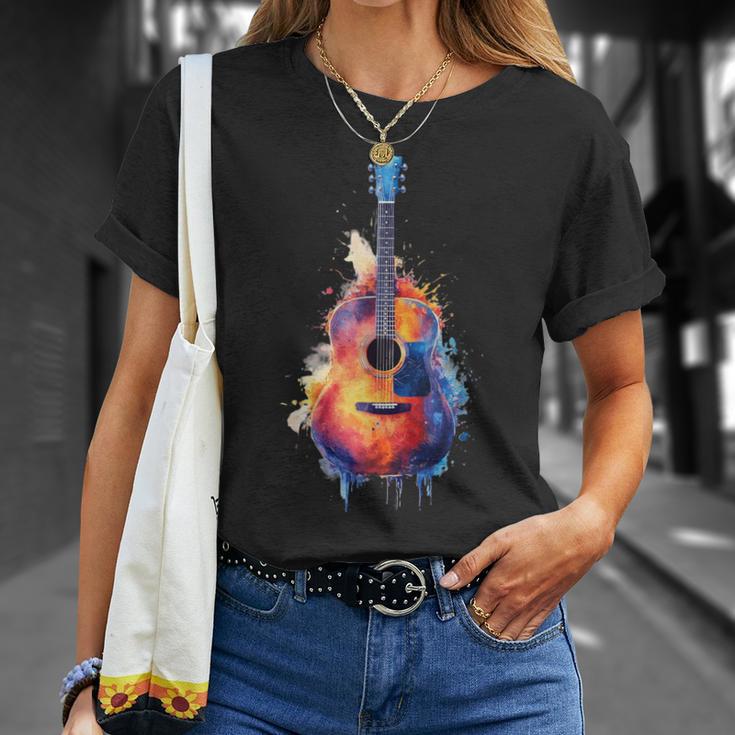 Guitar Splash Watercolour For Guitarists Electric Guitars T-Shirt Geschenke für Sie