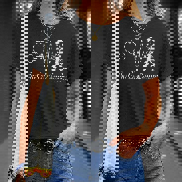 Heart Disease Awareness Go Red In February Health Red Heart T-Shirt Gifts for Her