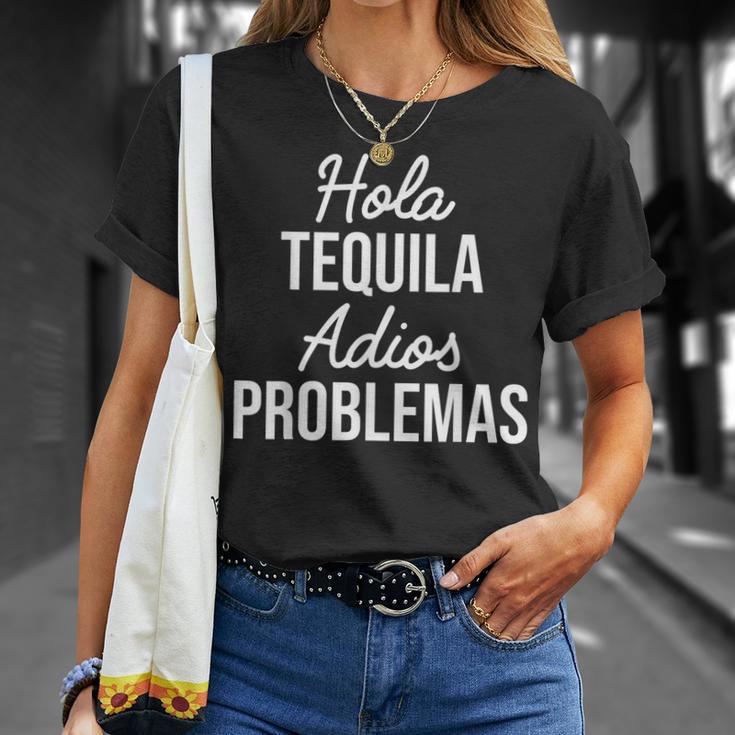 Hola Tequila Adios Problemas I Bar Alcoholic Tequila Party T-Shirt Geschenke für Sie