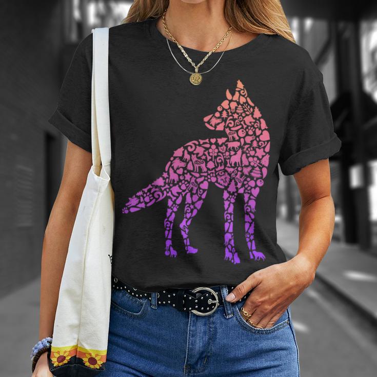 Howling Wolf Children's Wolf Silhouette Women's Wolves Girls T-Shirt Geschenke für Sie