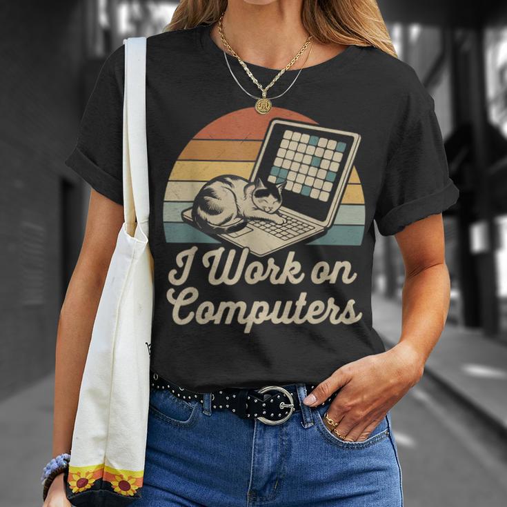 Ich Arbeite Am Computer Cat Kitty Kitten Cat Meme T-Shirt Geschenke für Sie