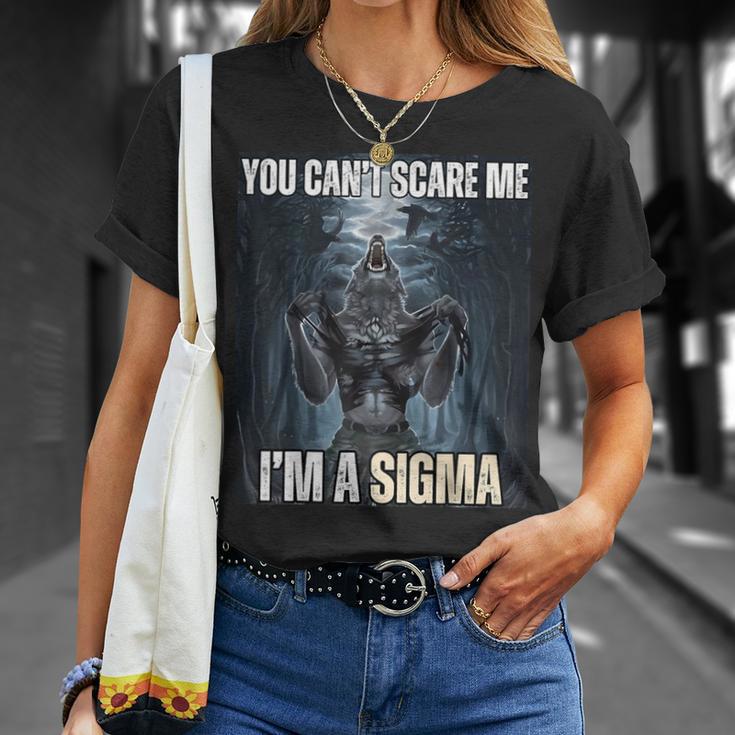 Ich Bin The Sigma Du Kannst Mich Nicht Erschrecken Wolf Meme Alpha T-Shirt Geschenke für Sie