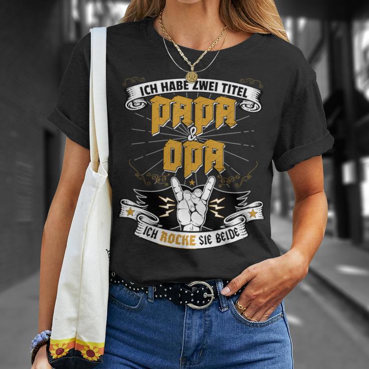 Ich Habe Zwei Titel Papa Und Opa For Dads Grandfathers S T-Shirt Geschenke für Sie