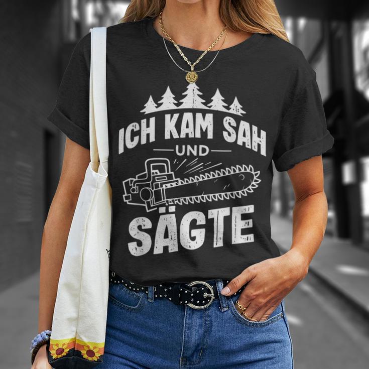 Ich Kam Sah Und Säte Chainsaw Lumberjack T-Shirt Geschenke für Sie