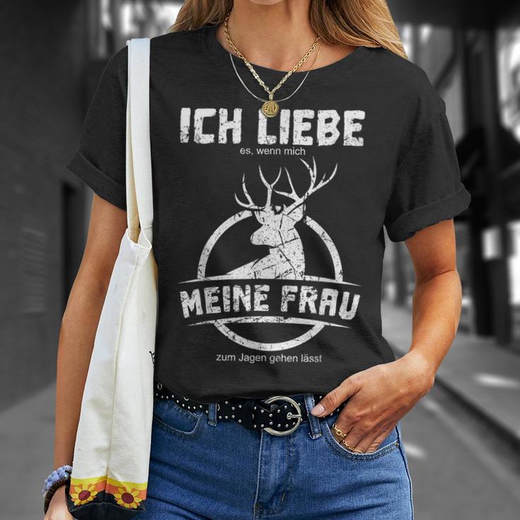 Jäger Ich Liebe Es Wenn Mich Meine Frau Zum Jagen Lässt Hagd German L T-Shirt Geschenke für Sie