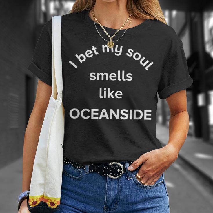 Je Parie Que Mon Âme Sent Comme Laille Natale D'oceanside En Californie T-Shirt Cadeaux pour elle