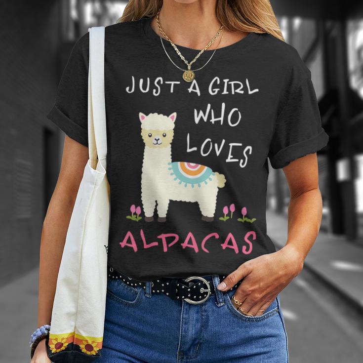 Just A Girl Who Loves Alpacas Alpacas Slogan T-Shirt Geschenke für Sie