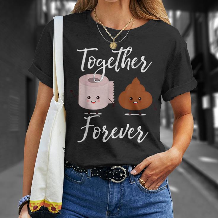 Kacke Together Forever Toilet Roll Poop T-Shirt Geschenke für Sie