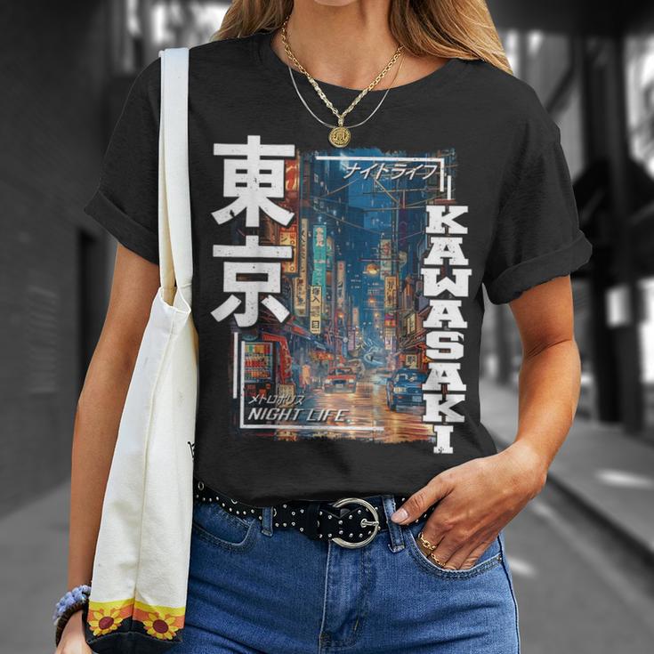 Kawasaki City Retro Japanese Aesthetic Streets Of Kawasaki T-Shirt Geschenke für Sie