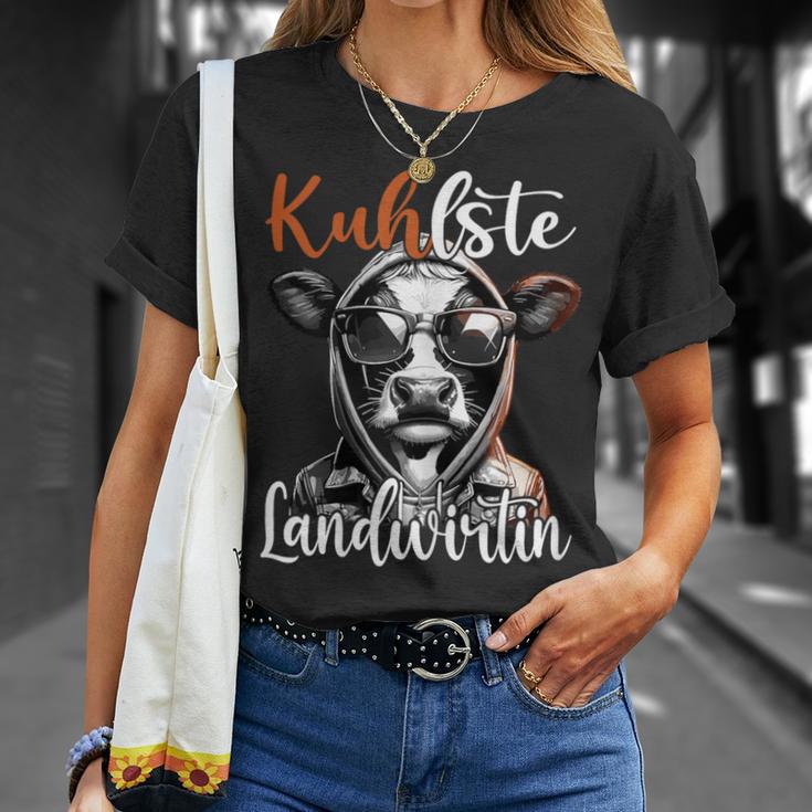 Kuhlste Landwirtin Für Landwirt Women's Farmer Cow T-Shirt Geschenke für Sie