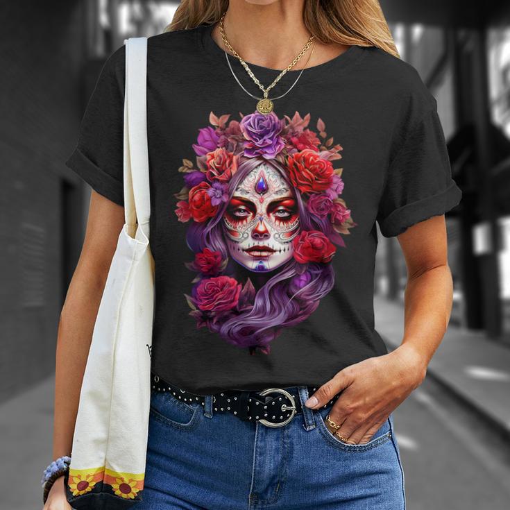 La Catrina Cool Dia De Muertos Day Of The Dead T-Shirt Geschenke für Sie