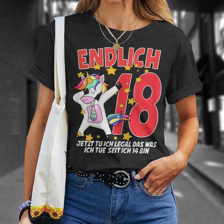 Ladies 18Th Birthday Unicorn Girl 18 Years Fun T-Shirt Geschenke für Sie