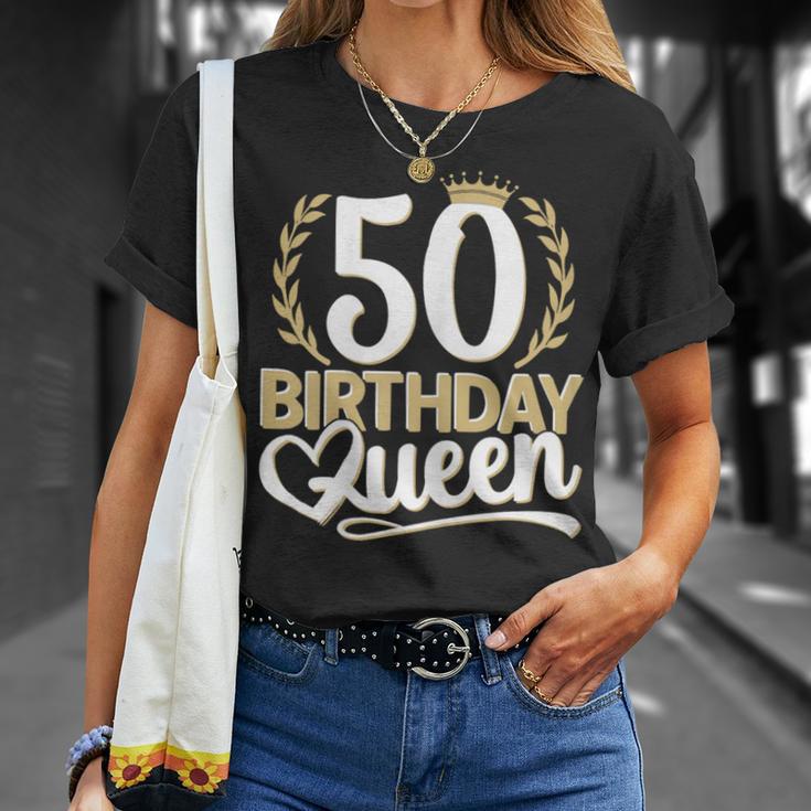 Ladies 50Th Birthday Woman 50S Birthday Birthday Queen 50 T-Shirt Geschenke für Sie