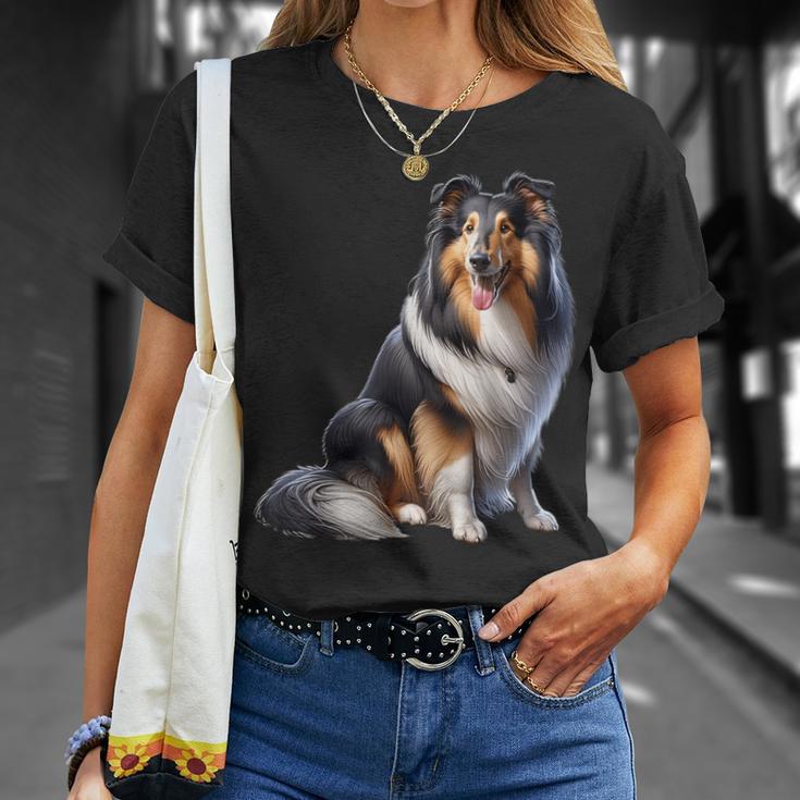 Langhaar Collie Motiv Collie T-Shirt Geschenke für Sie