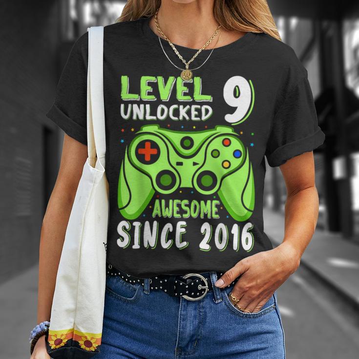 Level 9 Unlocked Awesome 2016Ideospiel 9Th Birthday Boy T-Shirt Geschenke für Sie