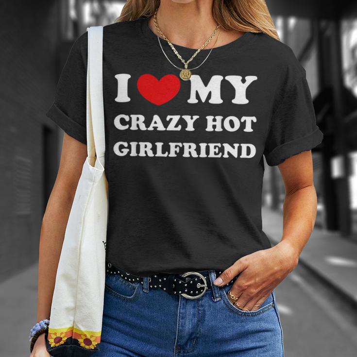 I Love My Crazy Hot Girlfriend T-Shirt Geschenke für Sie