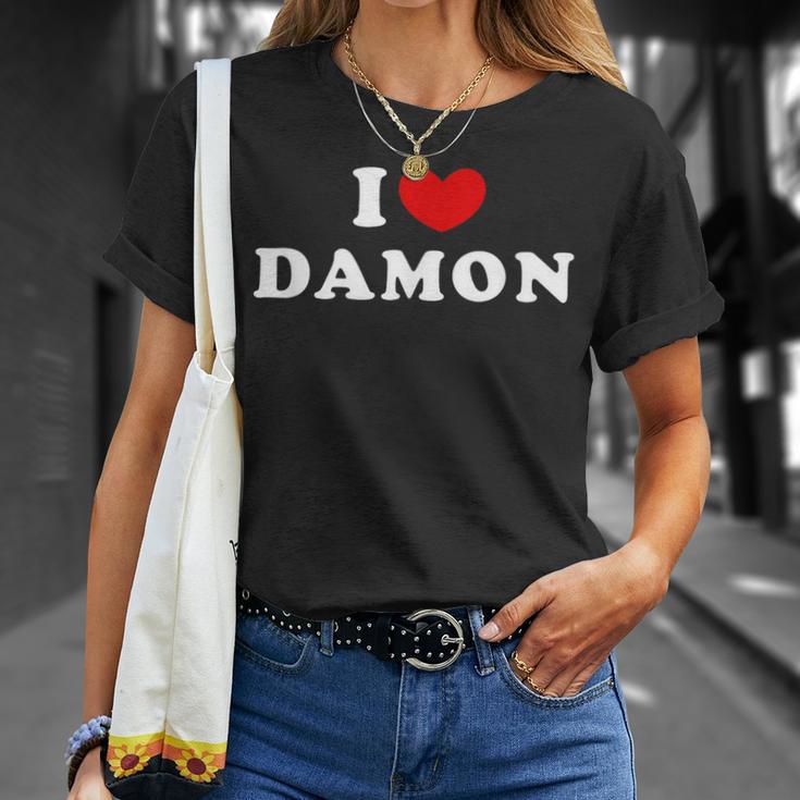 I Love Damon T-Shirt Geschenke für Sie