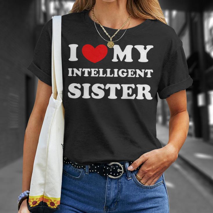 I Love My Intelligent Sister T-Shirt Geschenke für Sie