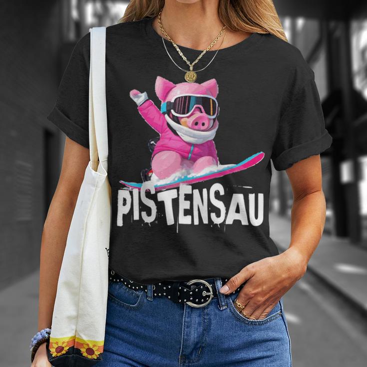 Lustiges Kostüm Apres Skifahren Snowboarden Wild Pisten-Sau T-Shirt Geschenke für Sie