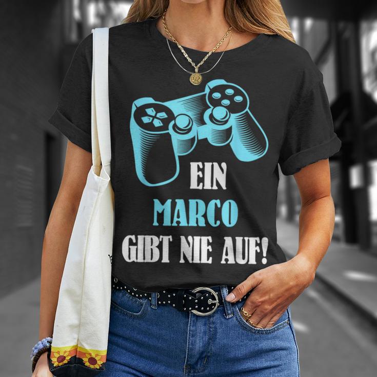 A Marco Gibt Never Up Personalised Gamer T-Shirt Geschenke für Sie