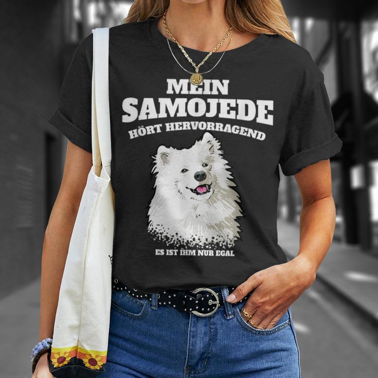 Mein Samojede Hört Superb Es Ist Ihm Nur Egal Gassi T-Shirt Geschenke für Sie