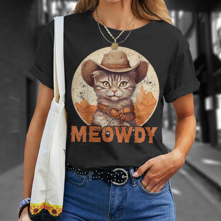 Meowdy Cat Meow Cowboy Hat Country Music Texas T-Shirt Geschenke für Sie