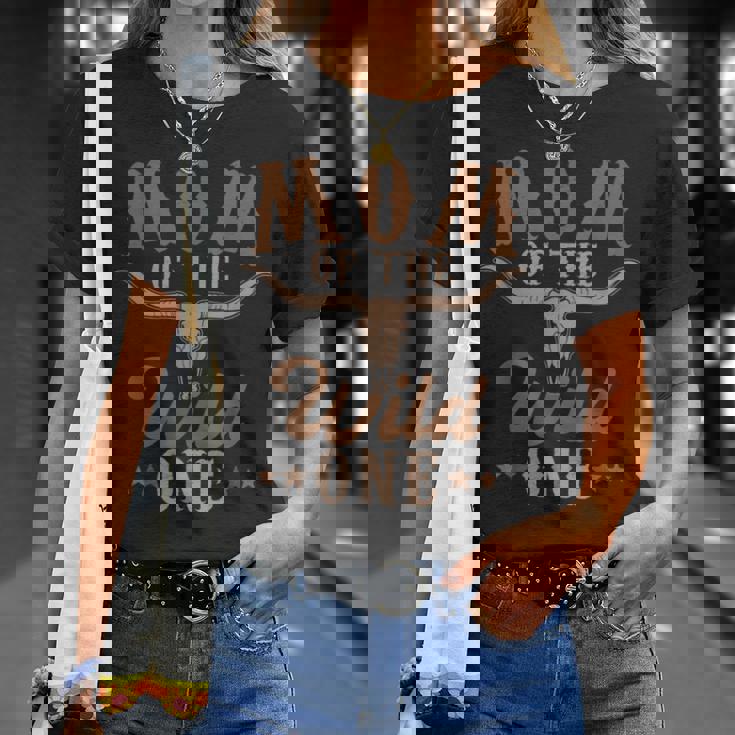 Mom Of The Wild One Cowboy Western Rodeo Party Matching T-Shirt Gifts for Her